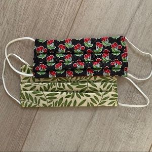 🆕 Handmade Set 2 black cherry kids youth face mask